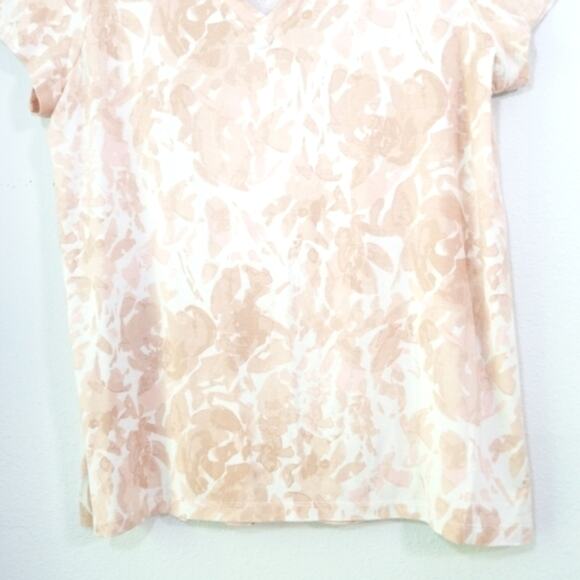 NWOT Halston soft marbled V-neck tee T-shirt XL - Picture 3 of 7